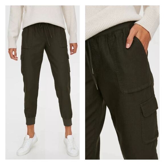 Aritzia Community Cargo Joggers Size Small Olive Green Utility Casual Cebu Pants - Picture 1 of 11